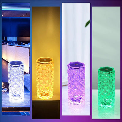 Multi-coloured Atmospheric Crystal Lamp