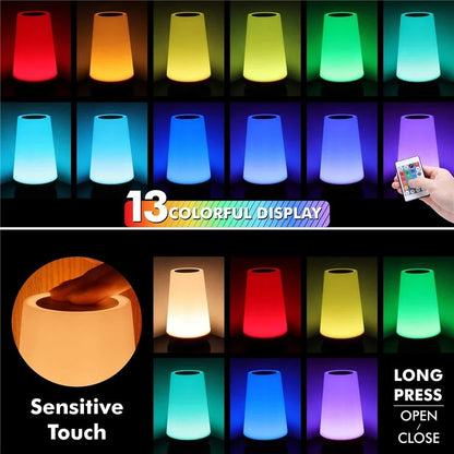 Portable and Dimmable Night Light with 13 Different Colours to choose from